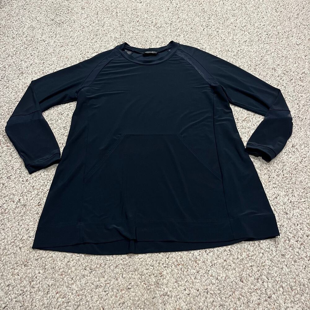 Sympli Mesh Panel Jersey Sweatshirt 12 Navy Blue Pocket Lagenlook Casual Lounge